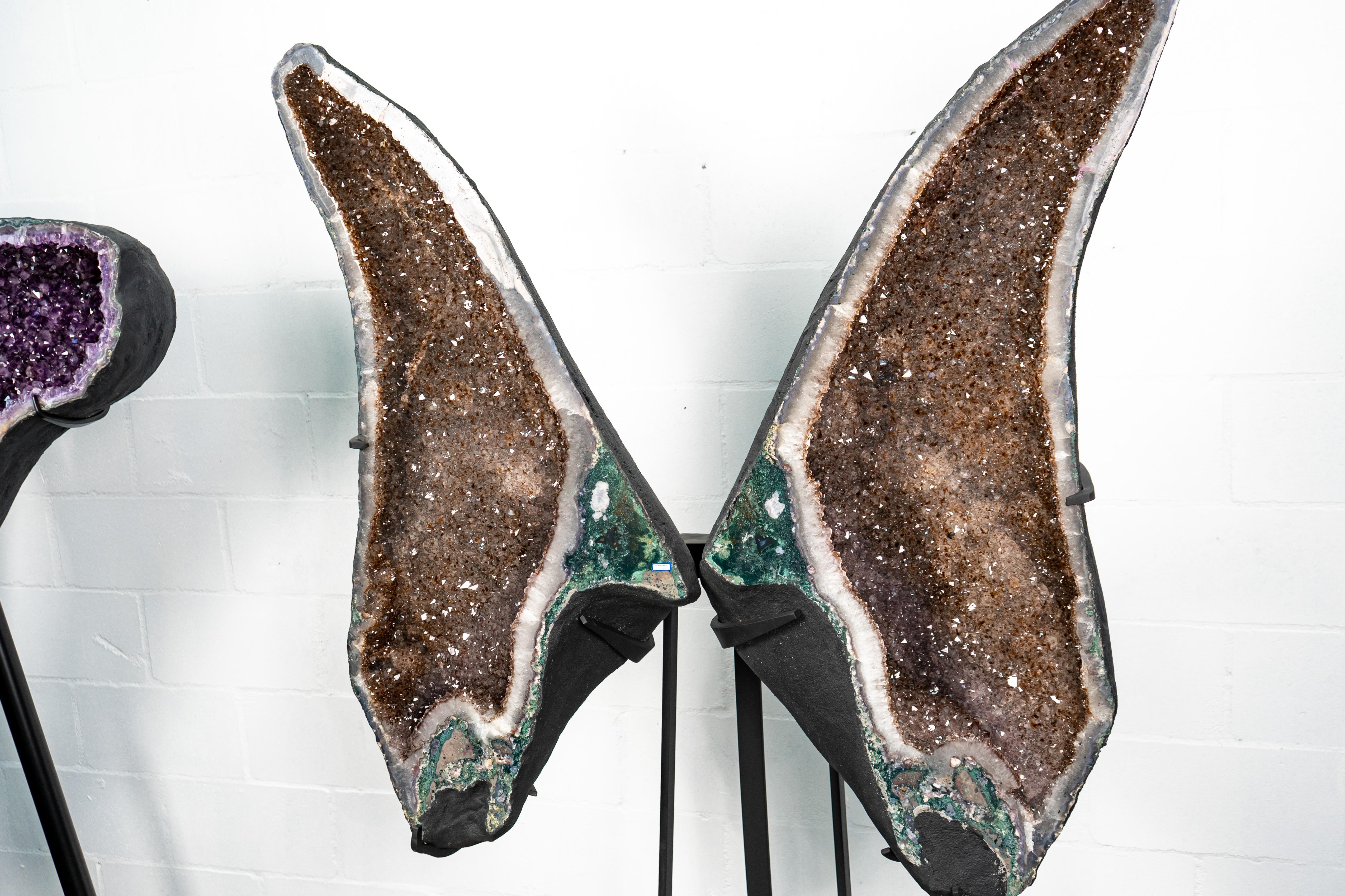 Brazilian 5.74 Ft Tall Amethyst Geode Wings For Sale