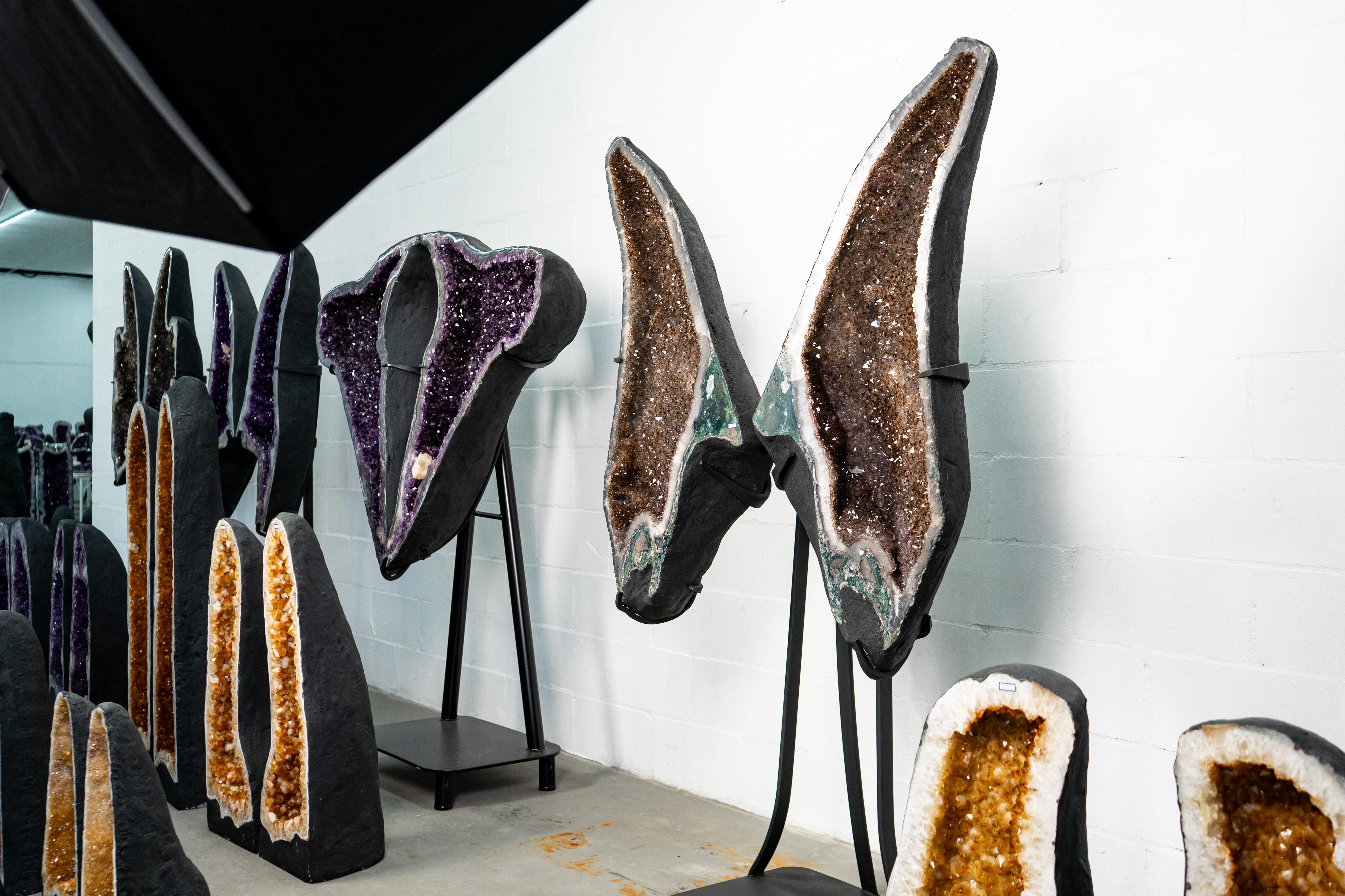 5.74 Ft Tall Amethyst Geode Wings For Sale 3