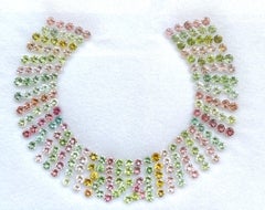 57.45 Carats Round Tourmaline Layout Suite Faceted Cut Stones Natural Gems