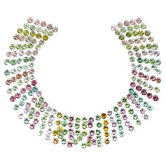 57.45 Carats Round Tourmaline Layout Suite Faceted Cut Stones Natural Gems