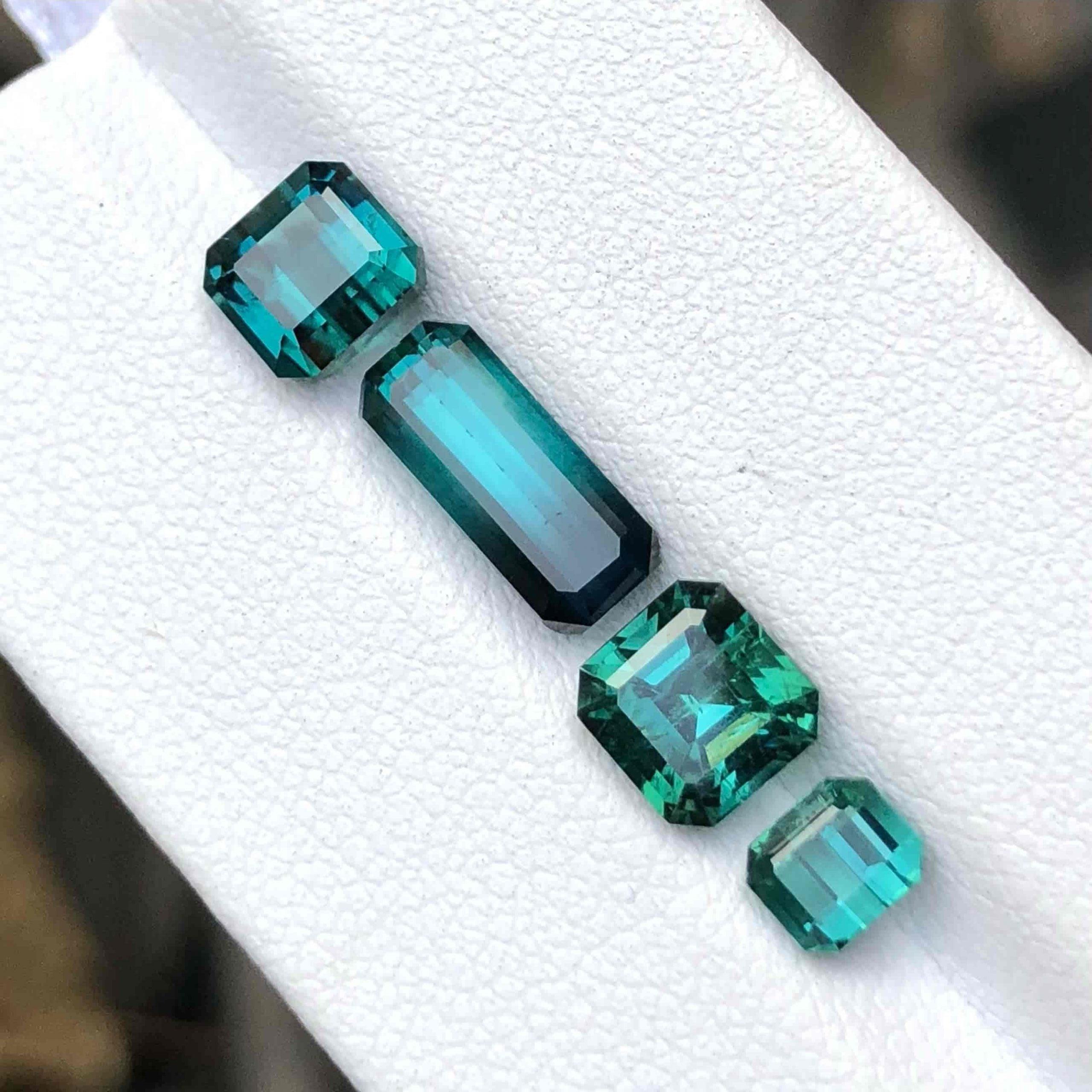 da uomo o donna Set di tormaline blu verdastre 6,25 carati Gemma di tormalina per la creazione di gioielli in vendita