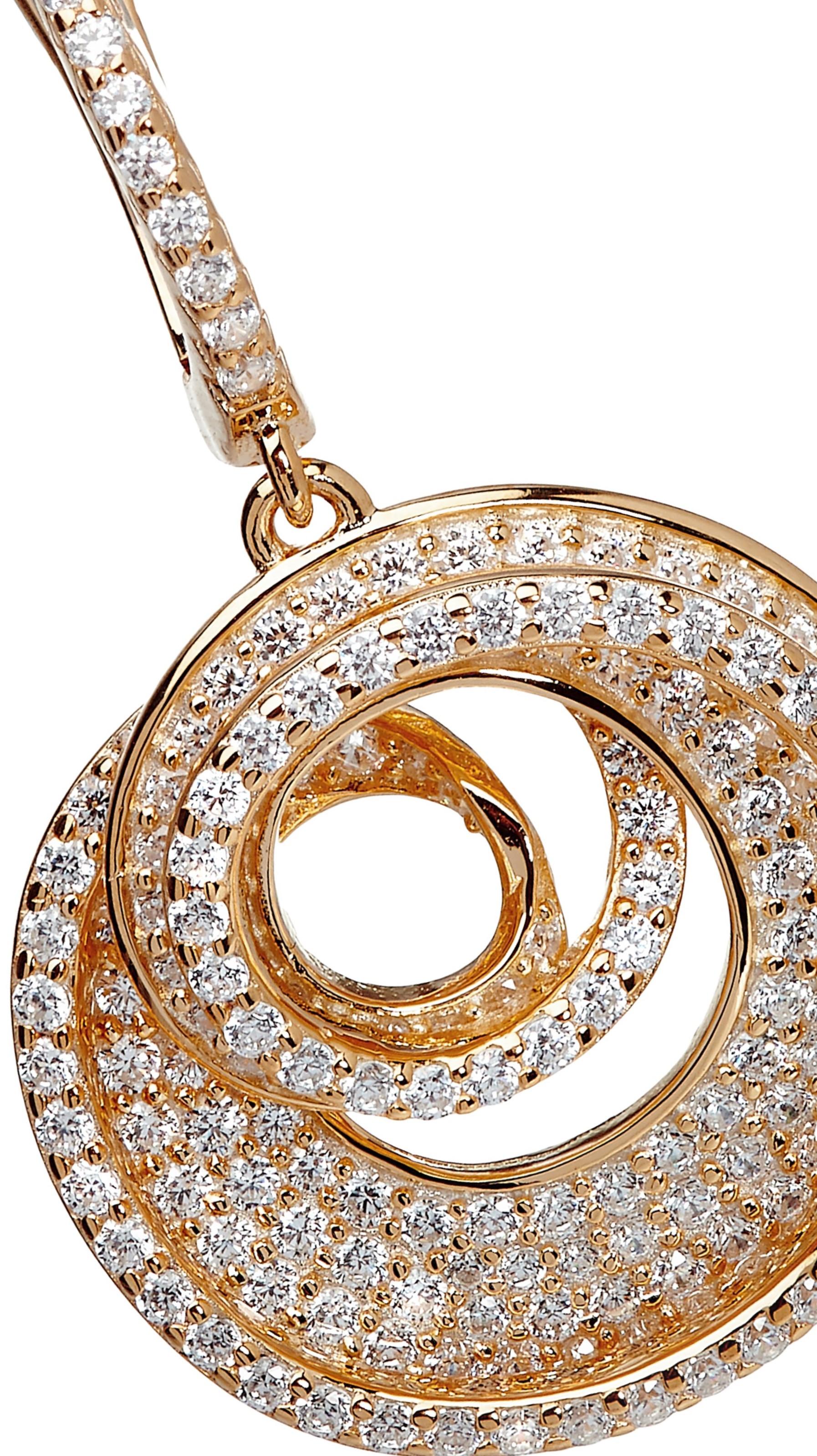 Boucles d'oreilles pendantes en forme de spirale en or rose avec zirconia cubique de 5,75 carats Neuf - En vente à London, GB