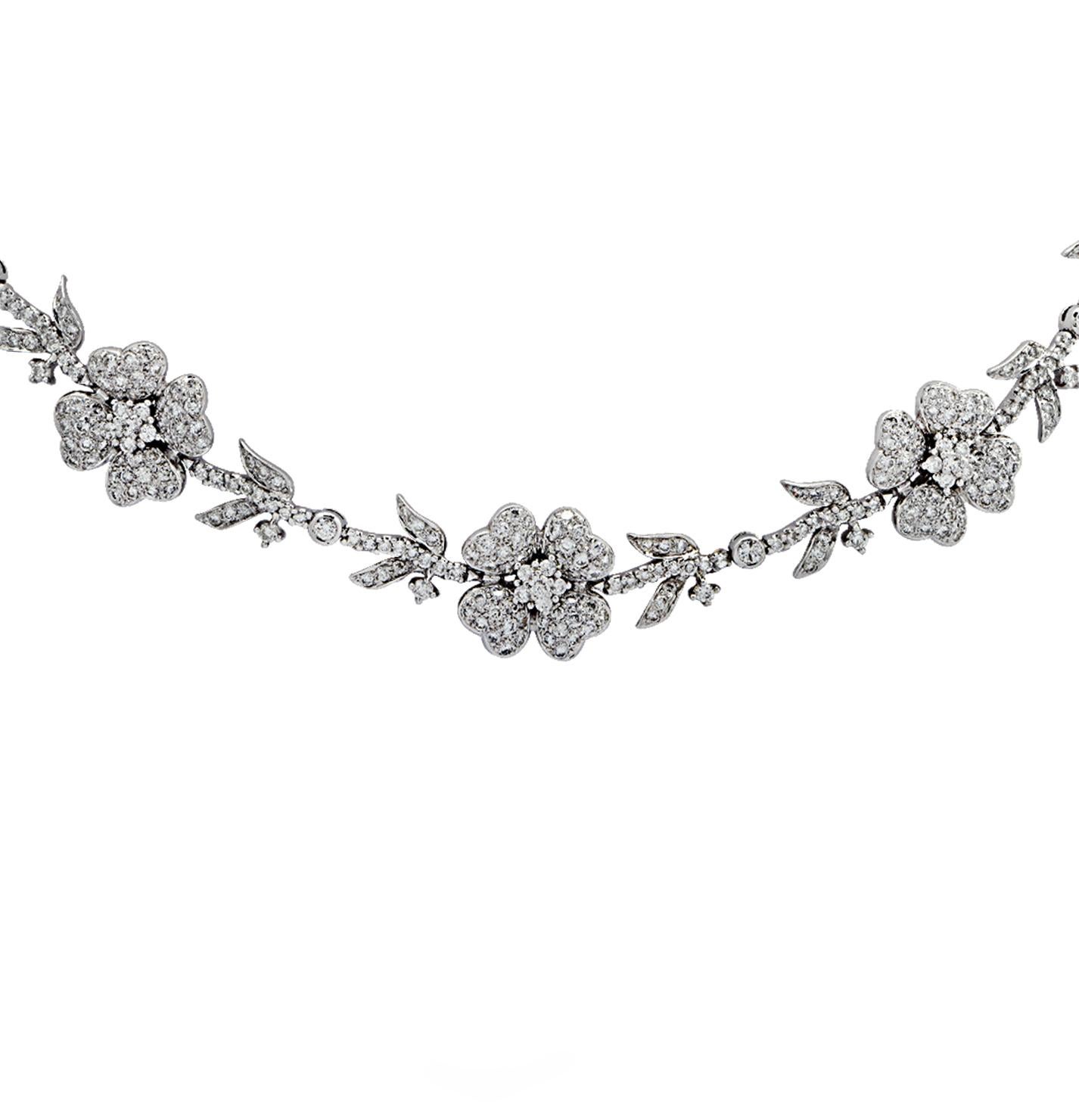 5.75 Carat Diamond Flower Necklace 1