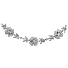 5.75 Carat Diamond Flower Necklace