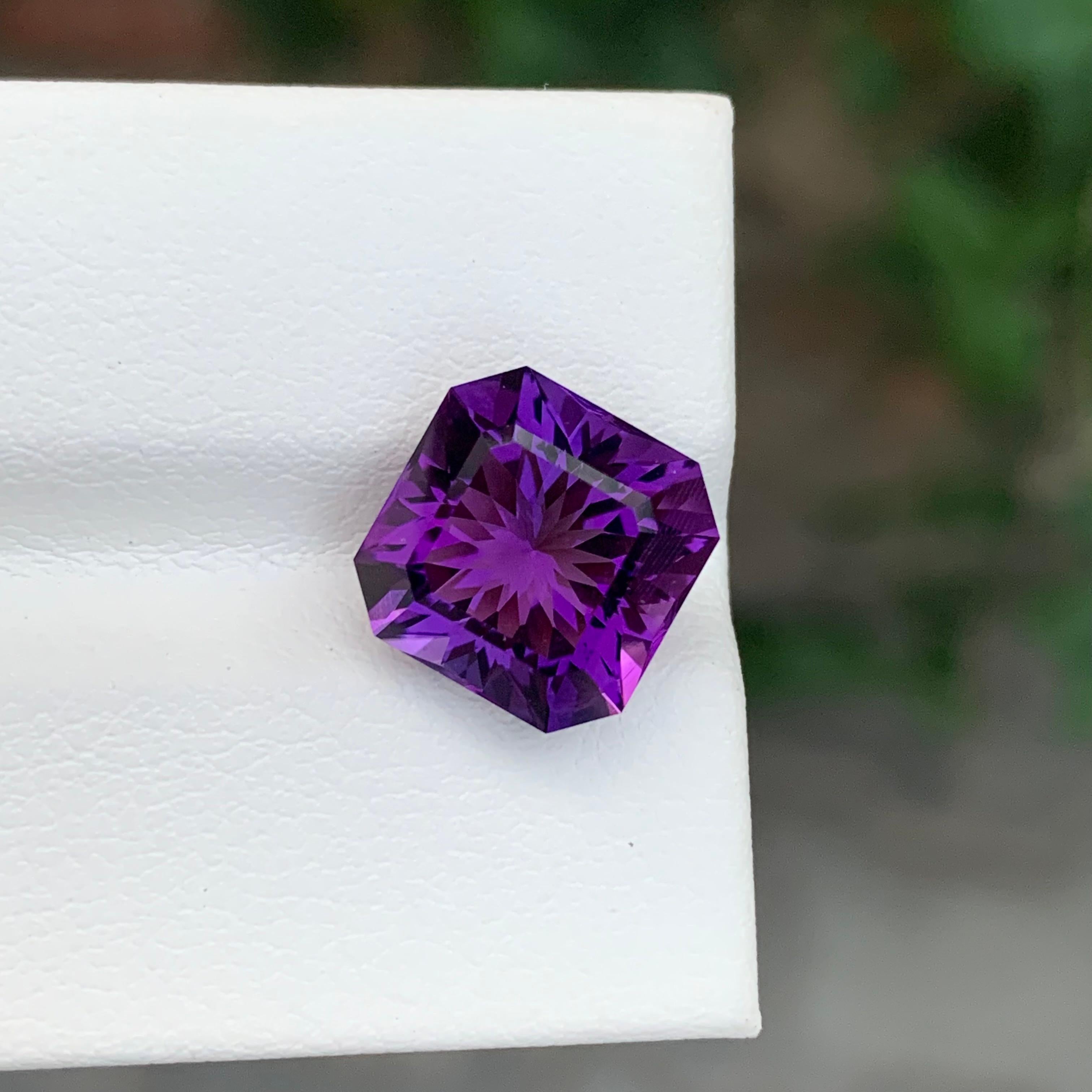 5,75 Karat Natürlicher loser Amethyst Perfekte Quadratische Form Edelstein im Angebot 4