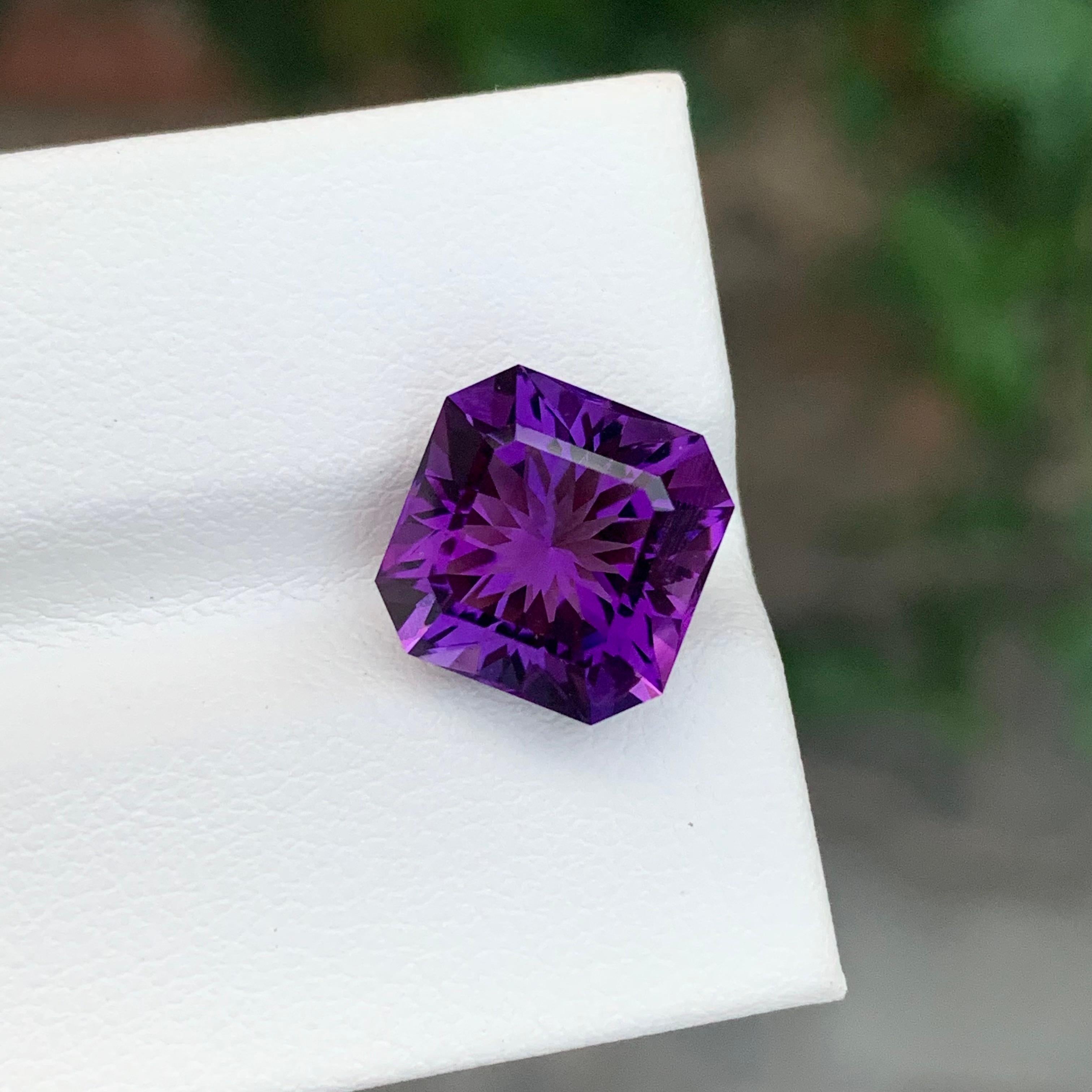 5,75 Karat Natürlicher loser Amethyst Perfekte Quadratische Form Edelstein im Angebot 5