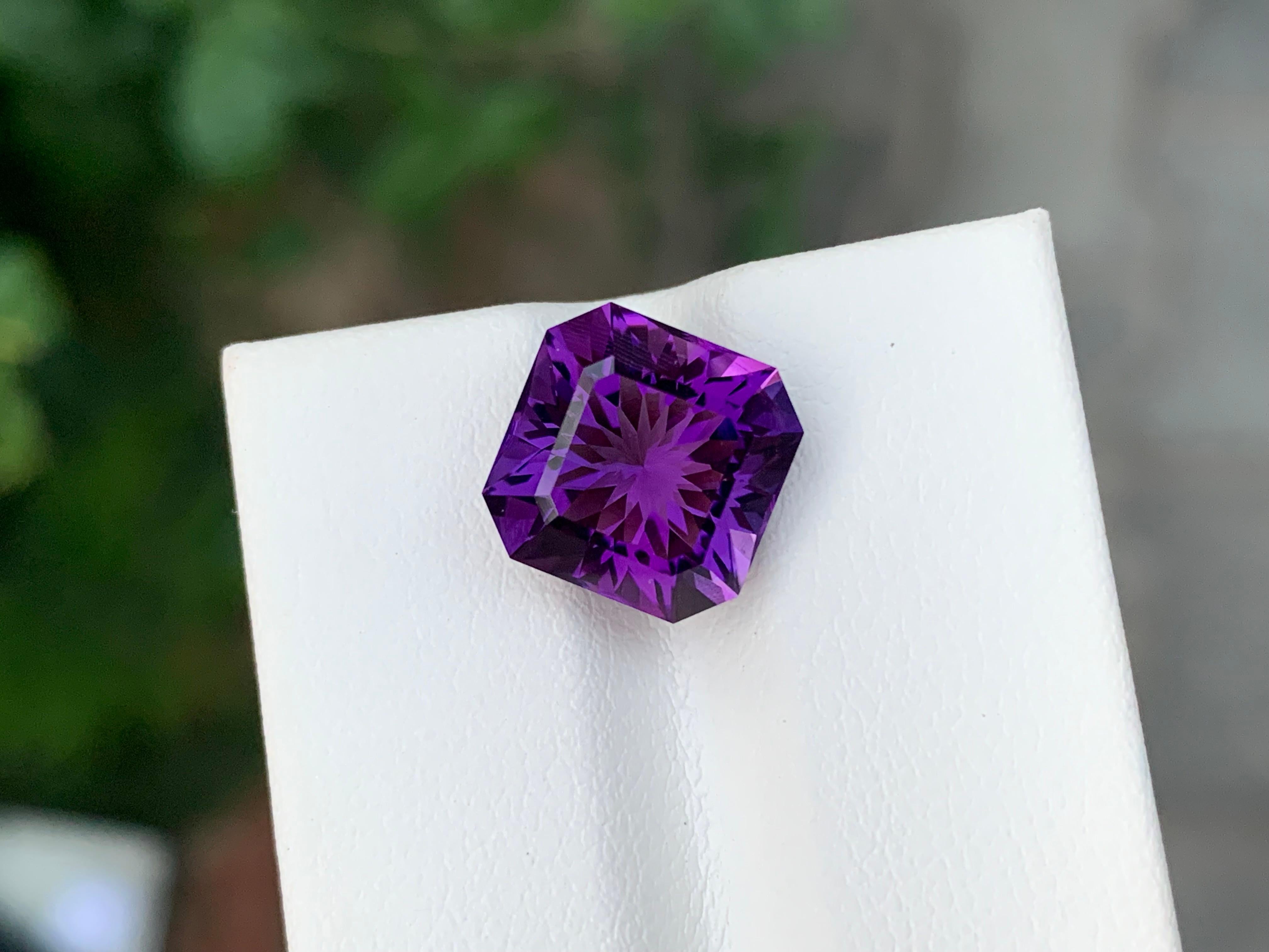 5,75 Karat Natürlicher loser Amethyst Perfekte Quadratische Form Edelstein (Carréeschliff) im Angebot