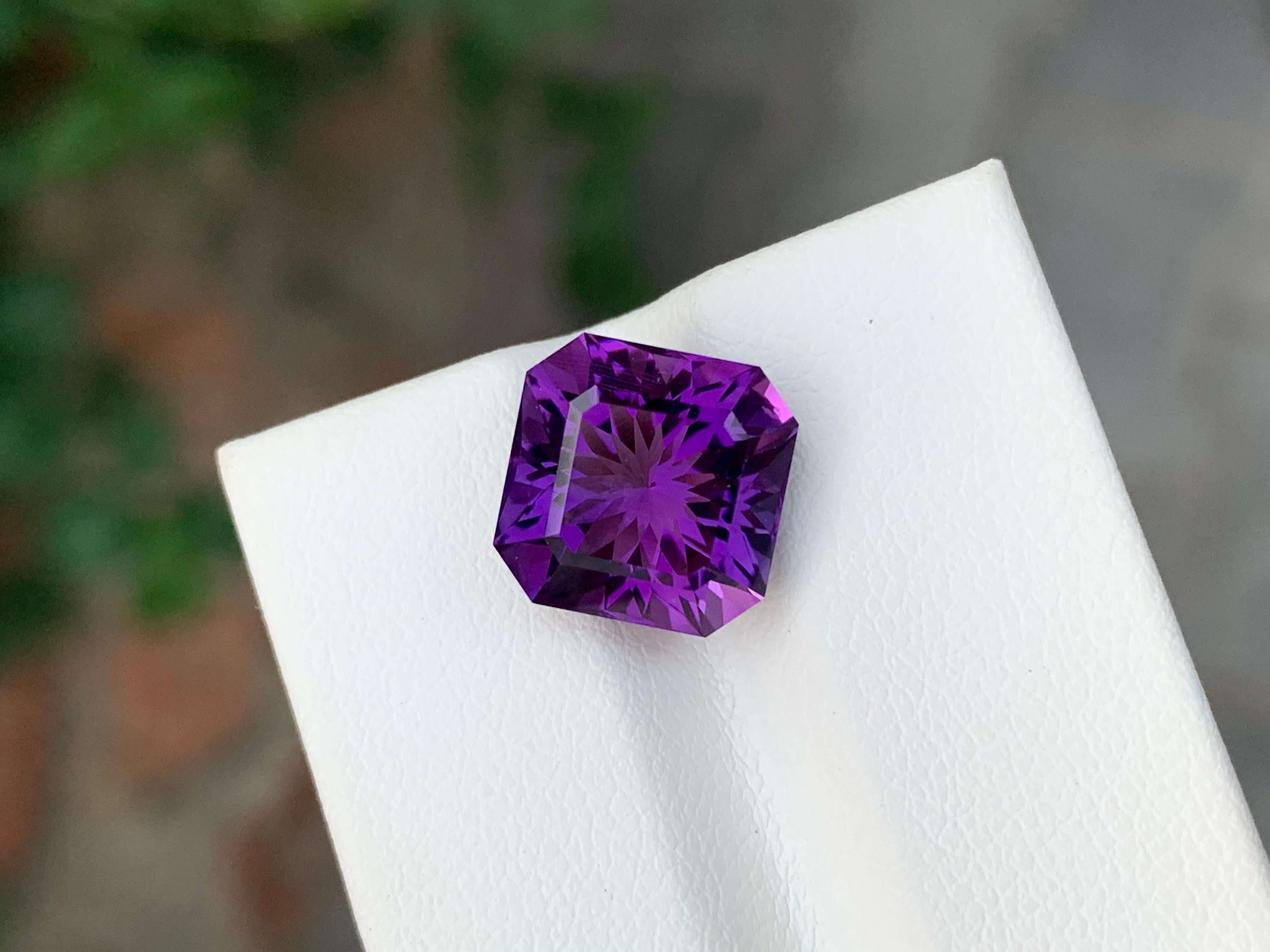 5,75 Karat Natürlicher loser Amethyst Perfekte Quadratische Form Edelstein im Zustand „Neu“ im Angebot in Peshawar, PK