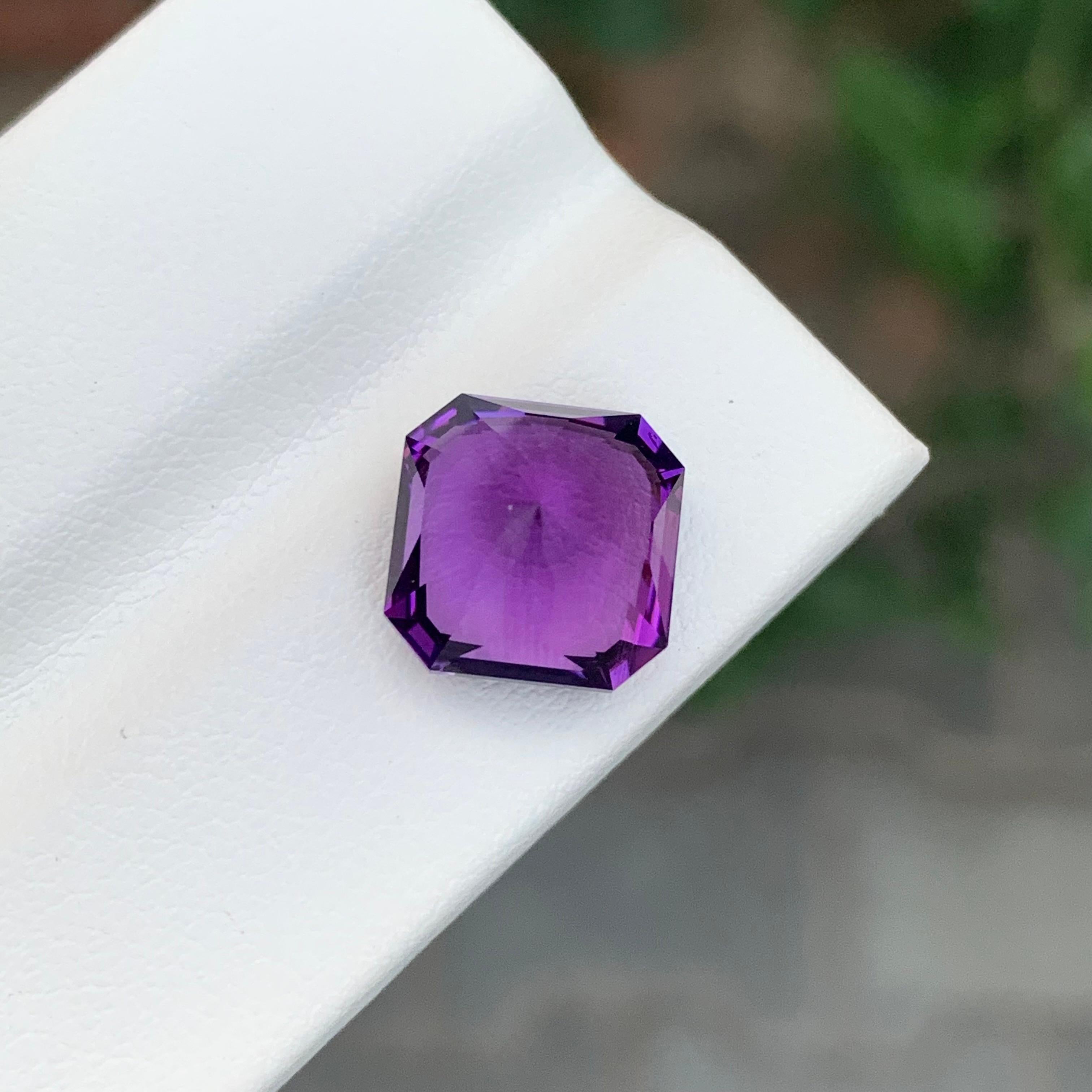 5,75 Karat Natürlicher loser Amethyst Perfekte Quadratische Form Edelstein im Angebot 2