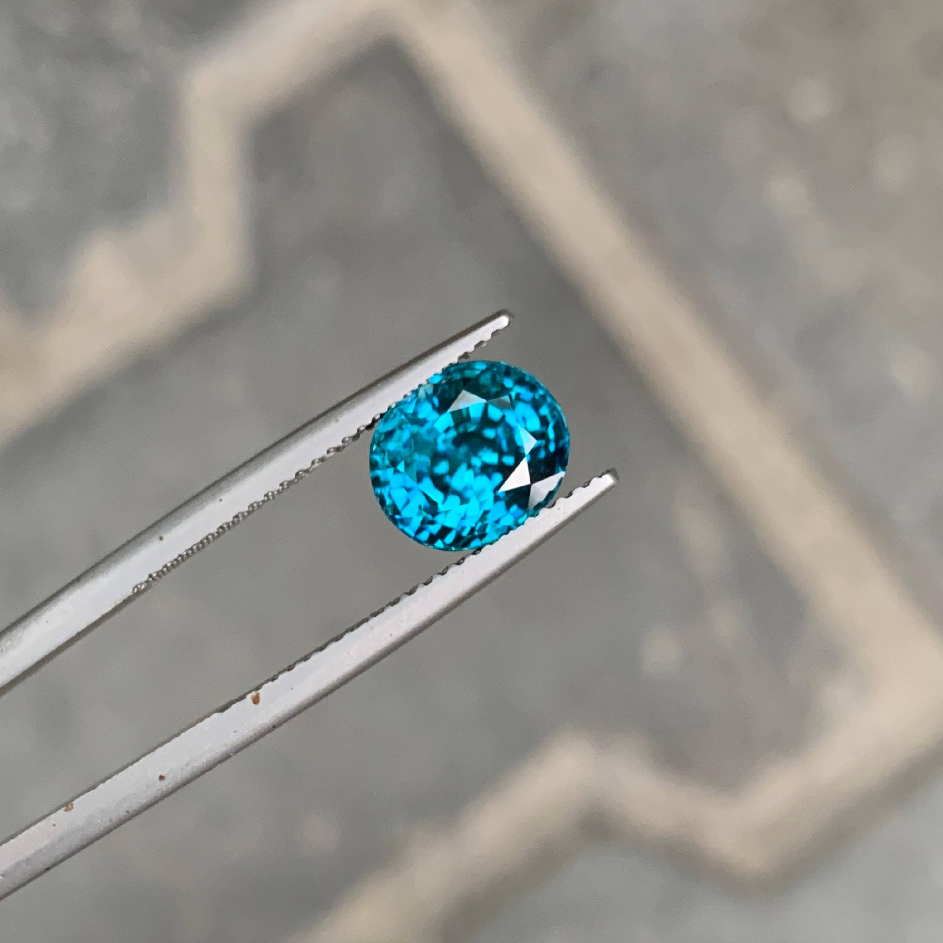 5,75 Karat Natürlicher loser blauer Zirkon Stein Ovalschliff Kambodschanischer Edelstein im Angebot 2