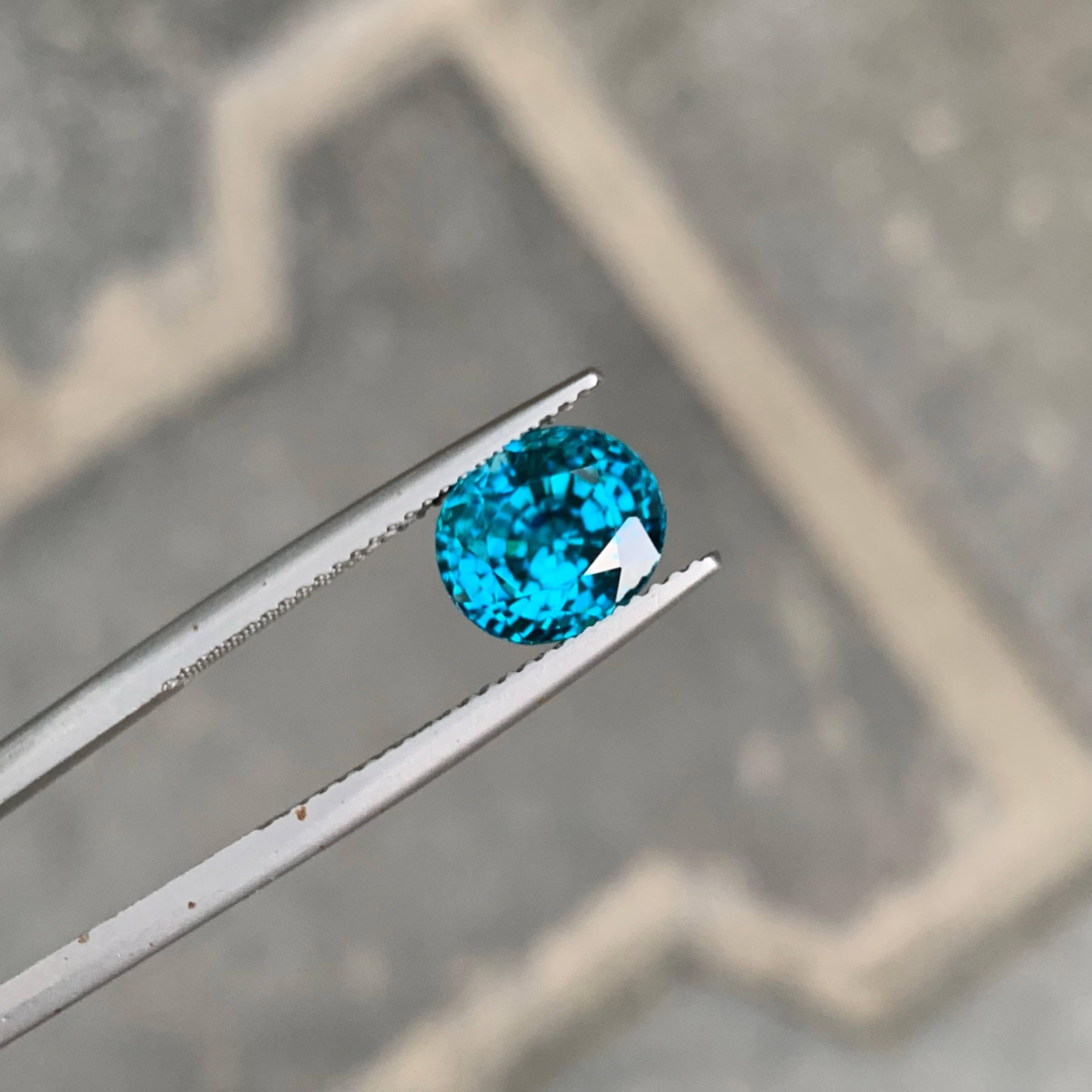 5,75 Karat Natürlicher loser blauer Zirkon Stein Ovalschliff Kambodschanischer Edelstein im Angebot 4