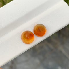5.75 Carat Natural Loose Dual Madeira Citrine Pairs Sugarloaf Cabochon