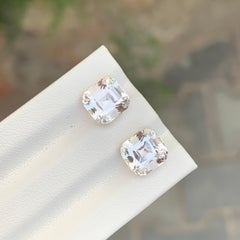 5.75 Carat Natural Loose Golden Topaz Pair Square Shape Gemstone For Earrings