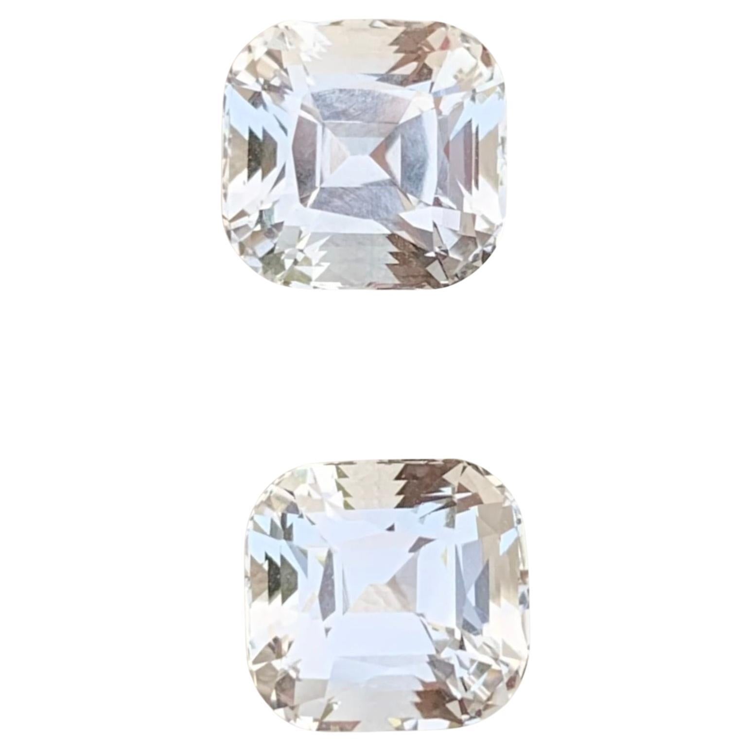 5.75 Carat Natural Loose Golden Topaz Pair Square Shape Gemstone For Earrings For Sale