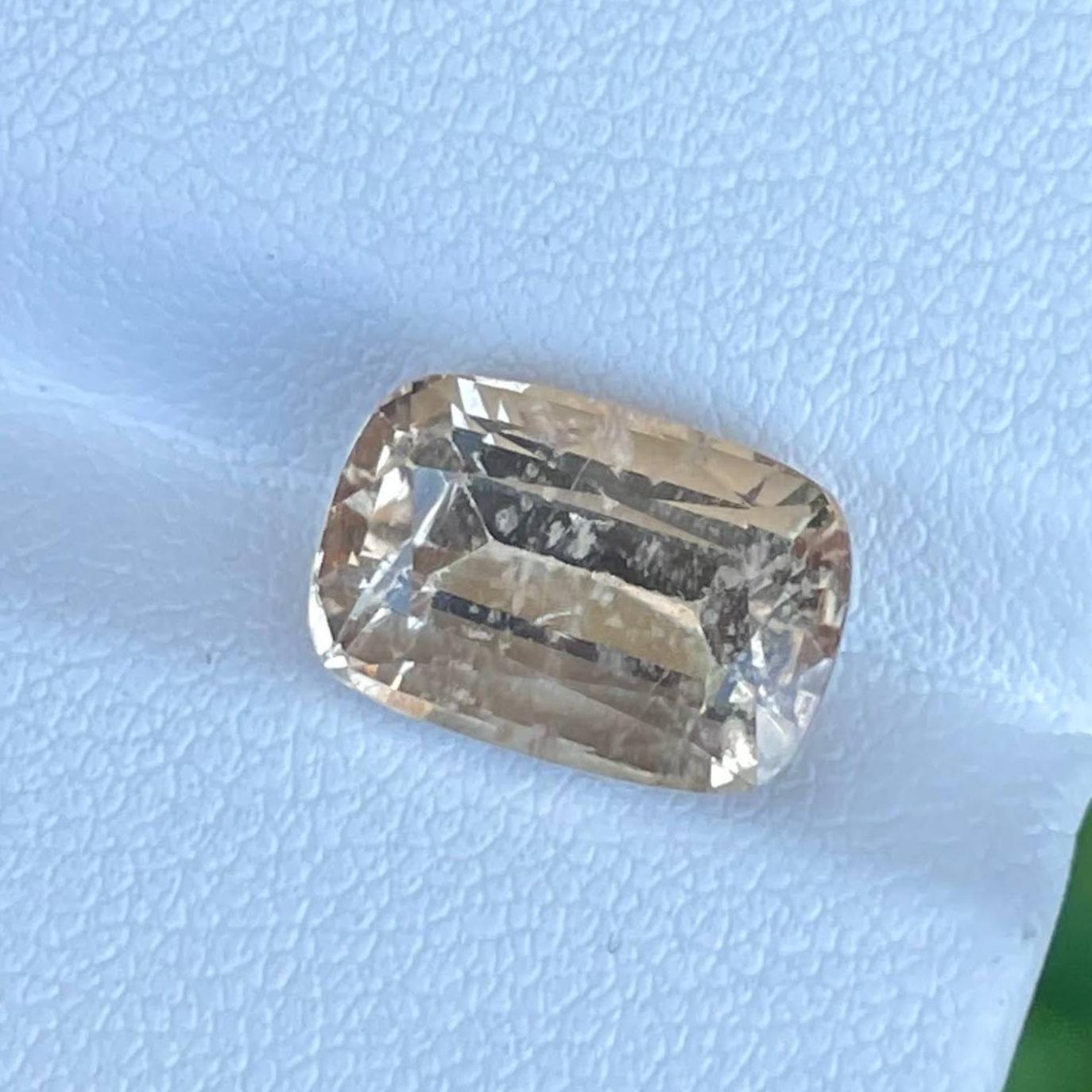 5.75 Carat Natural Loose Quality Imperial Topaz Cushion Cut Pakistani Gemstone For Sale 1