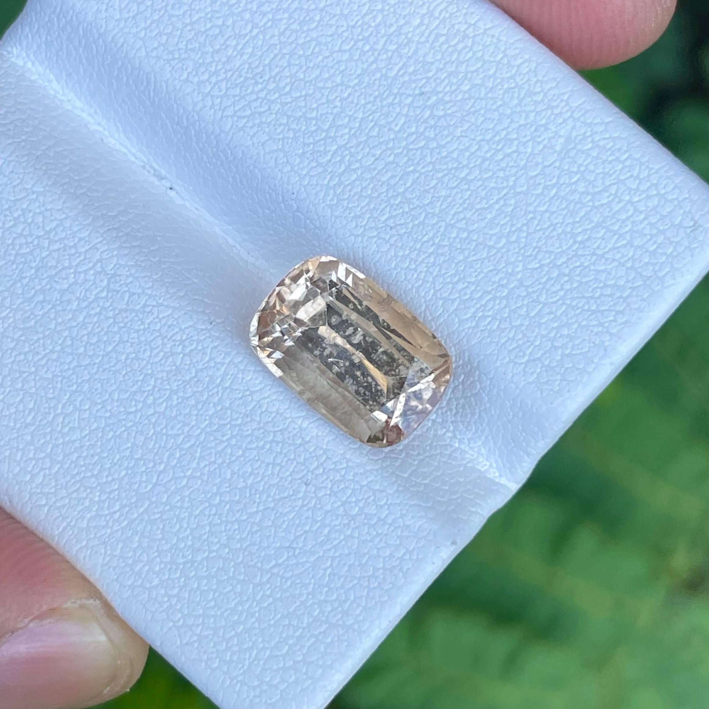 5.75 Carat Natural Loose Quality Imperial Topaz Cushion Cut Pakistani Gemstone For Sale 2