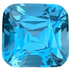 5.75 Carat Natural Loose Sky Blue Topaz Stone Cushion Cut African Gemstone (pierre précieuse africaine)