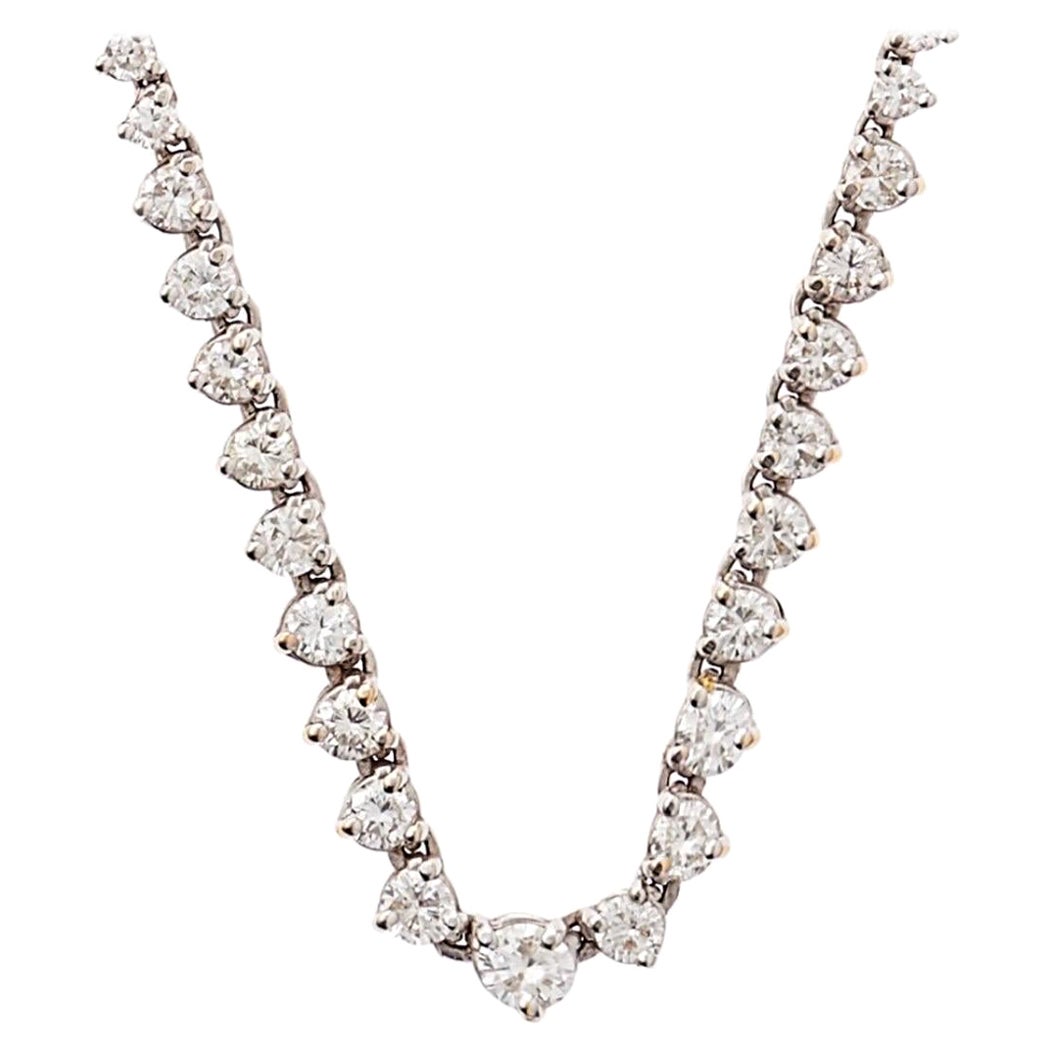 Riviera-Halskette aus 18 Karat Weißgold mit 5,75 Karat rundem Brillanten im Angebot