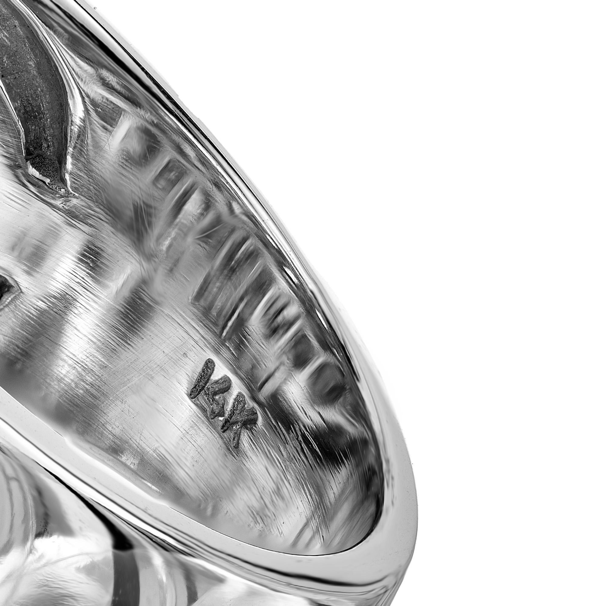 5.75 Carat Sapphire Diamond White Gold Extra Wide Band Ring For Sale 1