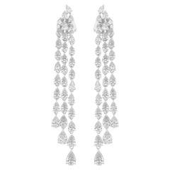 5.75 Carat SI/H Pear Diamond Chandelier Earrings 18 Karat White Gold Jewelry