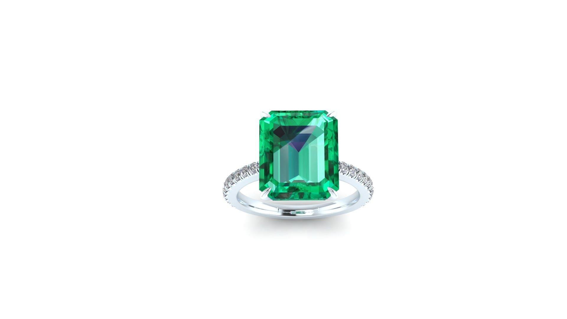 5.75 Ct Emerald GIA Certified Intense Green, Very Eye Clean Mineral 2