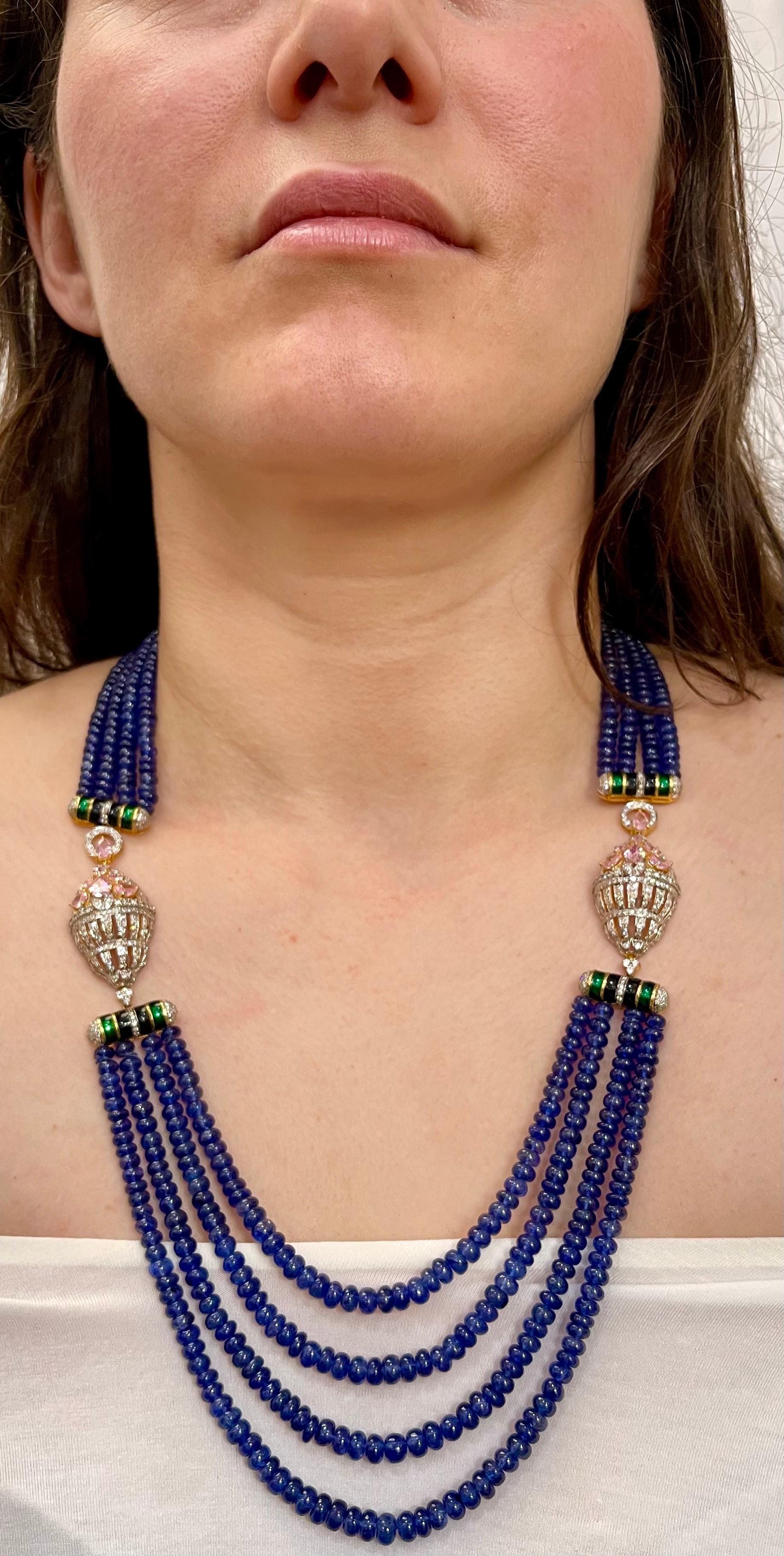 tanzanite beads necklace indian designs