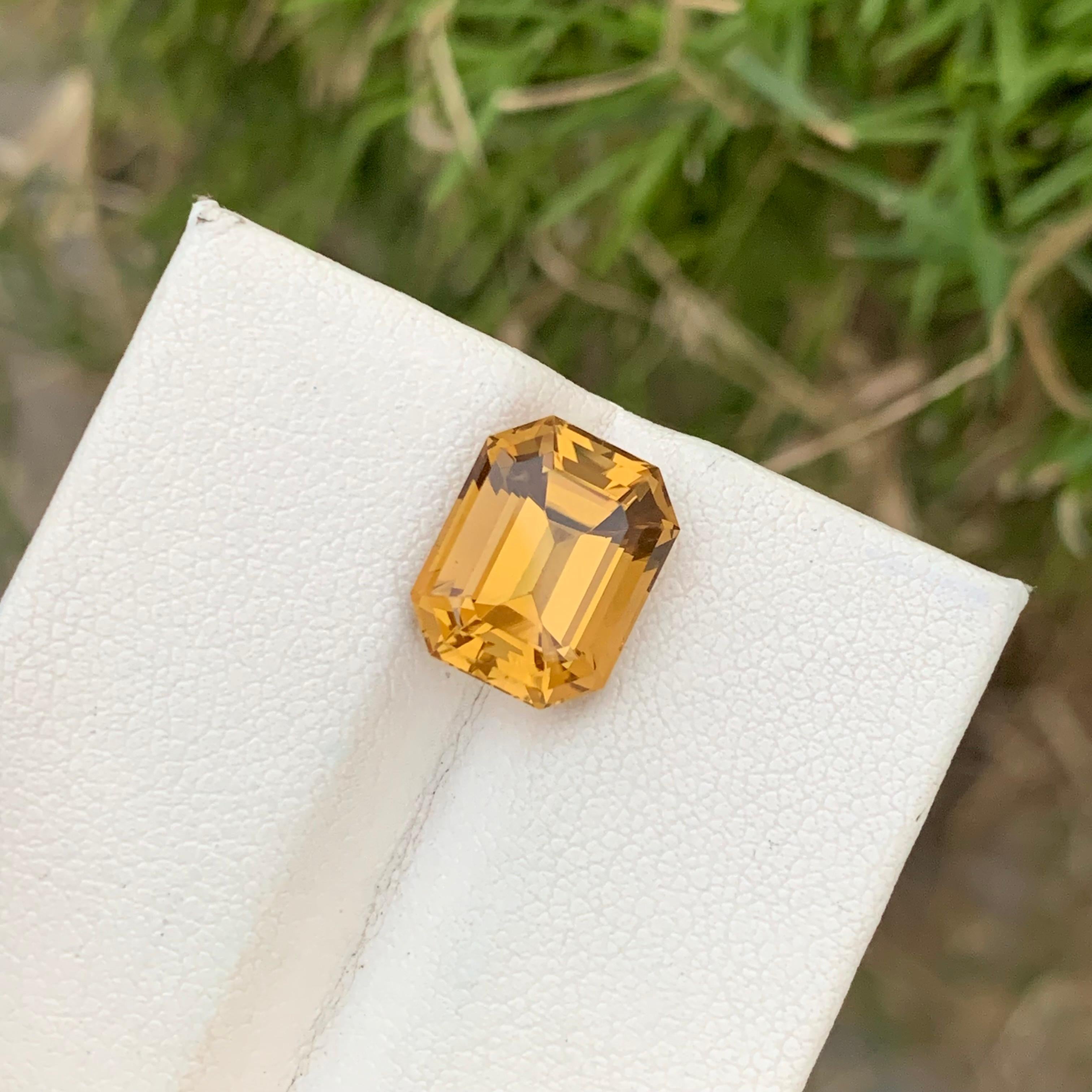 5.75 Cts Citrine en vrac Naturelle Emerald Shape Gemstone  en vente 4