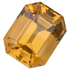 5.75 Cts Natural Loose Citrine Emerald Shape Gemstone 