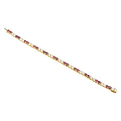 5.75 CTW Ruby and 5.50 CTW Diamond Tennis Bracelet