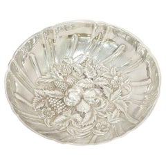 Sterling Silver S. Kirk & Son Vintage Fruit Flower Repousse Candy Nut Dish