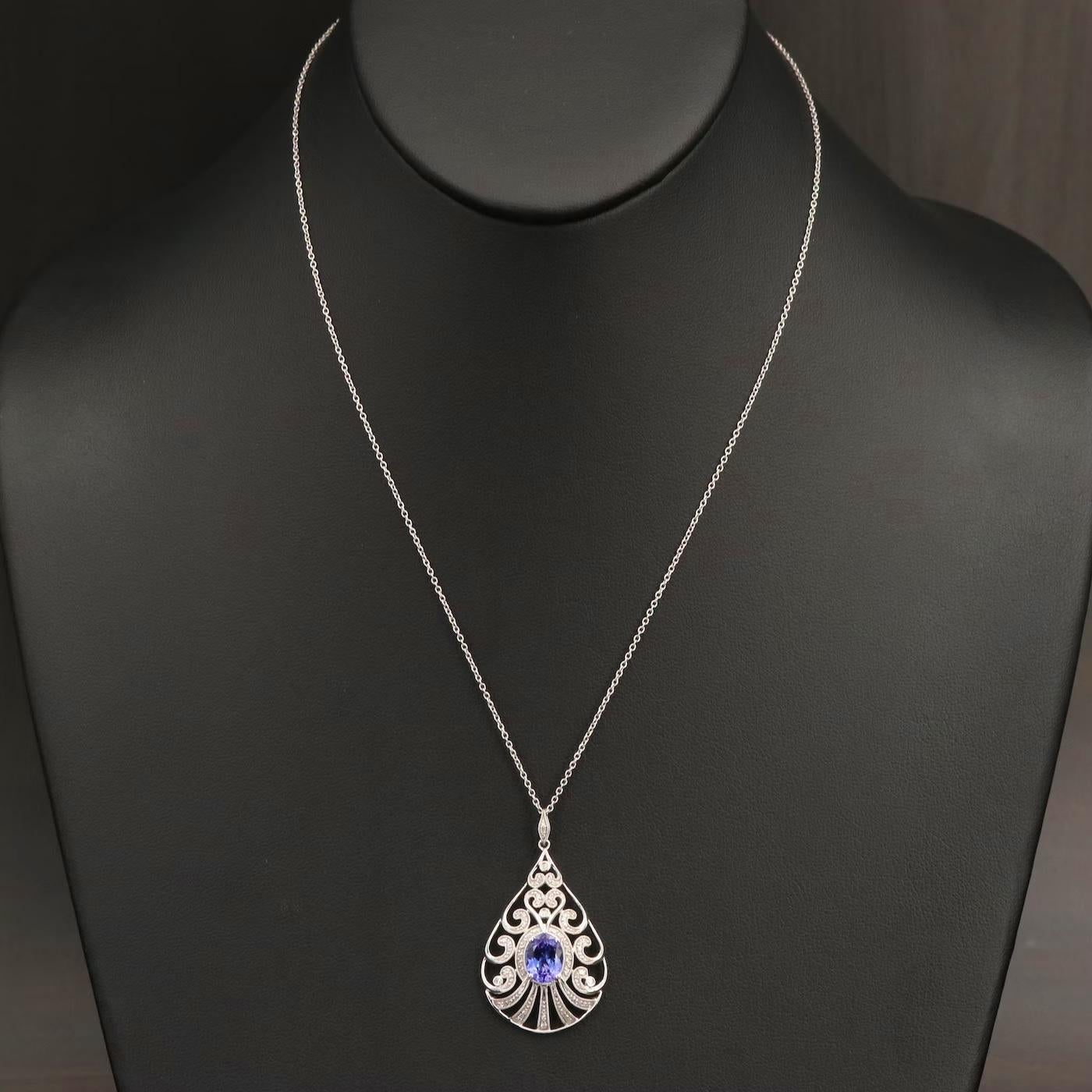 effy tanzanite and diamond necklace
