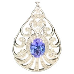 $5750 / EFFY Royale Tanzanite & Diamond Necklace / 14K
