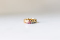5.75MM Rainbow Confetti Ring in 14K Yellow Gold