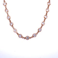 Sebastian Bernards, diamant rond de 5,76 carats serti sur le chaton de 20 pouces en or 18 carats