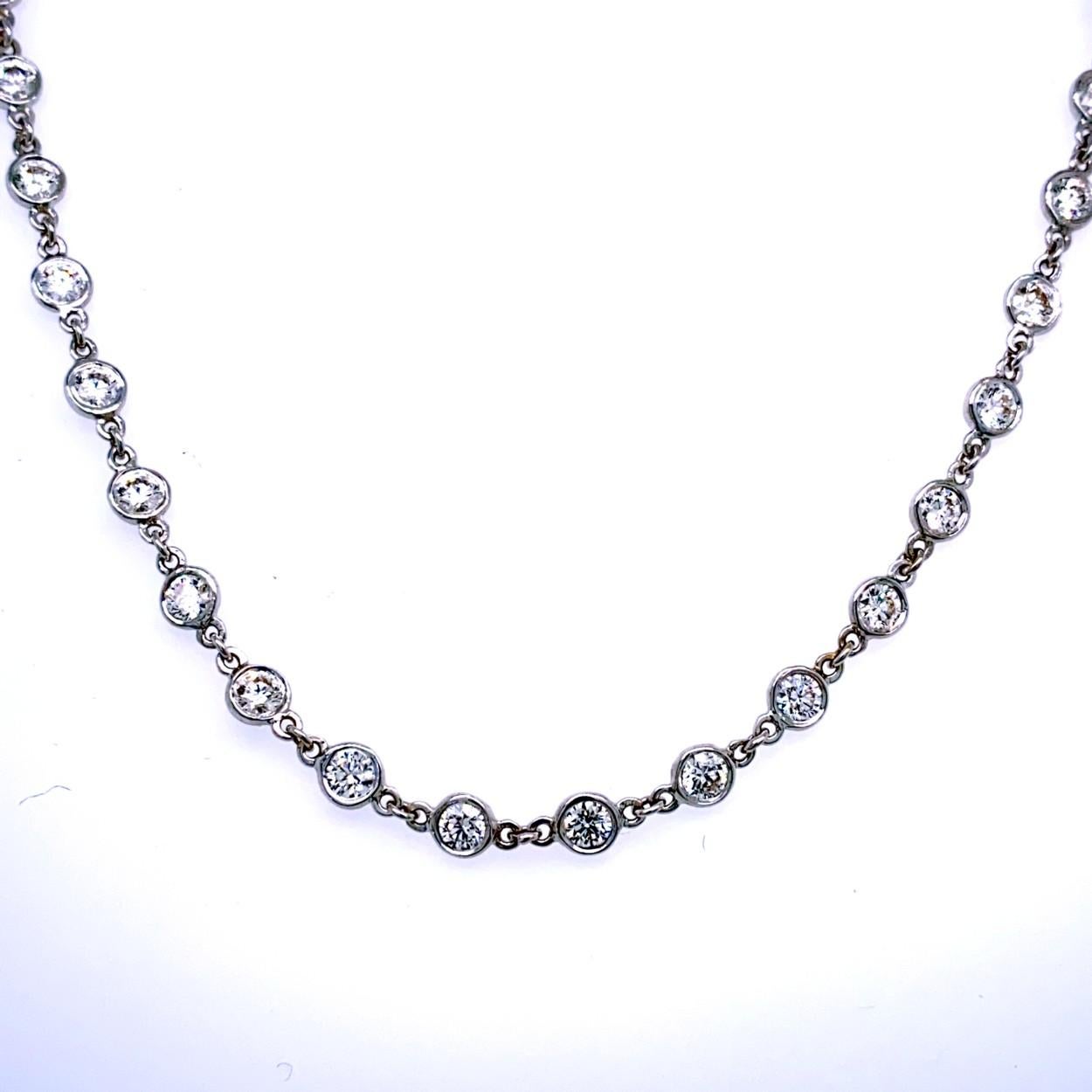 Taglio rotondo Sebastian Bernards 5,76 Ct Bezel Set Round Diamond by the Inch Oro 18 K. 20inch in vendita