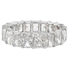5.76 Carat Natural Radiant Cut Eternity Band in 18k White Gold