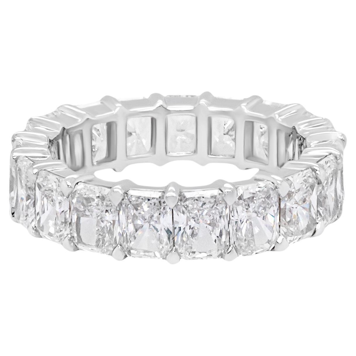 5.76 Carat Radiant Cut Eternity Band in 18k White Gold  For Sale