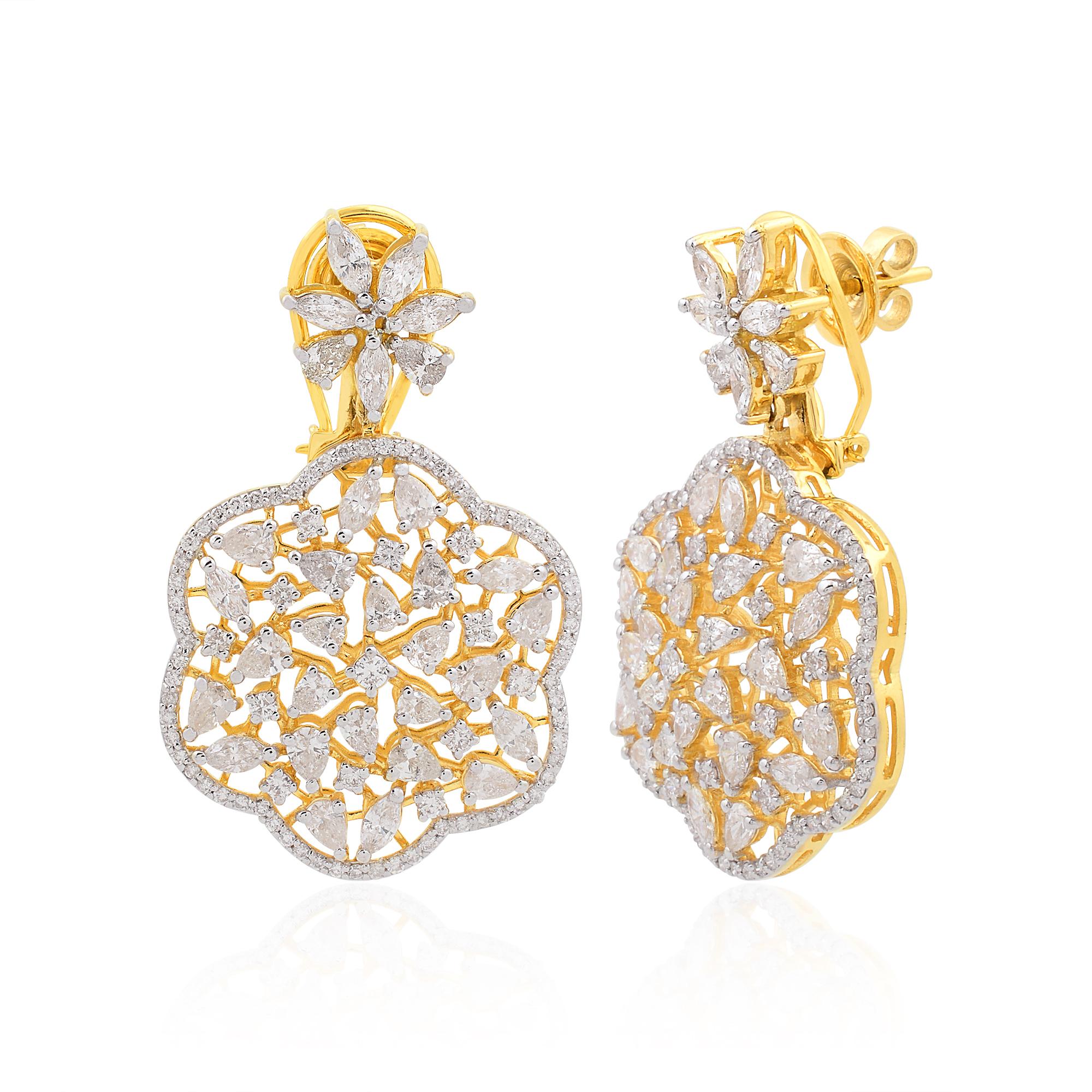 Item Code :- SEE-11084A
Gross Wt. :- 18.47 gm
18k Yellow Gold Wt. :- 17.32 gm
Diamond Wt. :- 5.76 Ct. ( AVERAGE DIAMOND CLARITY SI1-SI2 & COLOR H-I )
Earrings Length :- 37 mm approx.
✦ Sizing
.....................
We can adjust most items to fit