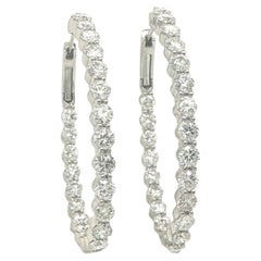 5.76 TCW Inside Out Diamond Hoop Earrings Set in 18k White Gold