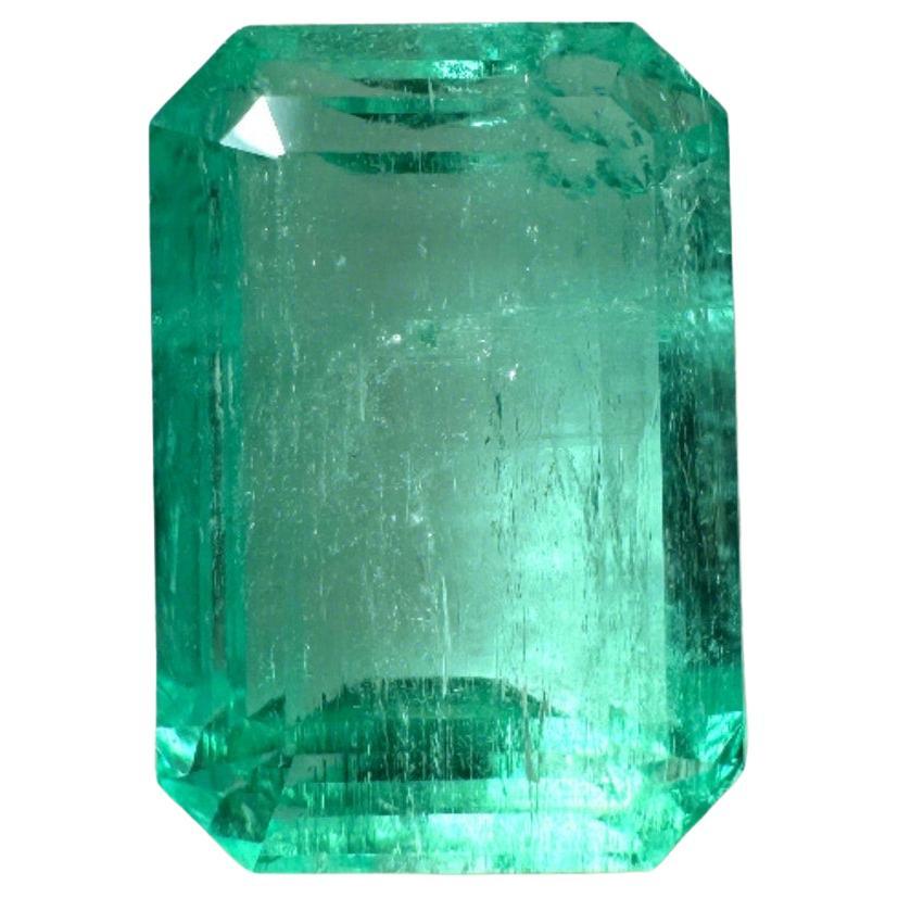 5,76 ct Gema Muzo Verde Clara Talla Esmeralda 12x8 Genuina del mes de mayo