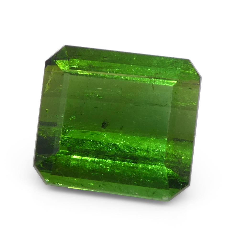 Tormalina verde taglio smeraldo 5,76 in vendita 3