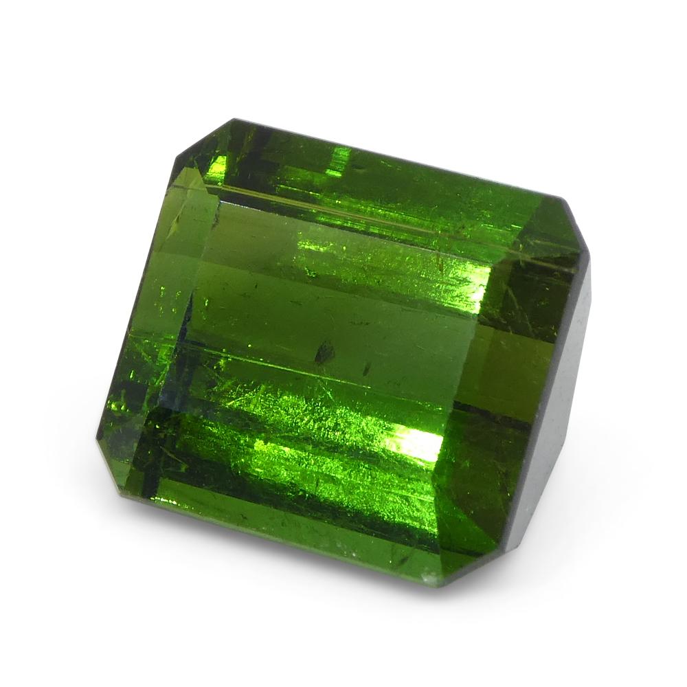 Tormalina verde taglio smeraldo 5,76 in vendita 4