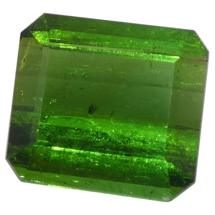 5.76 Carat Emerald Cut Green Tourmaline from Brazil
