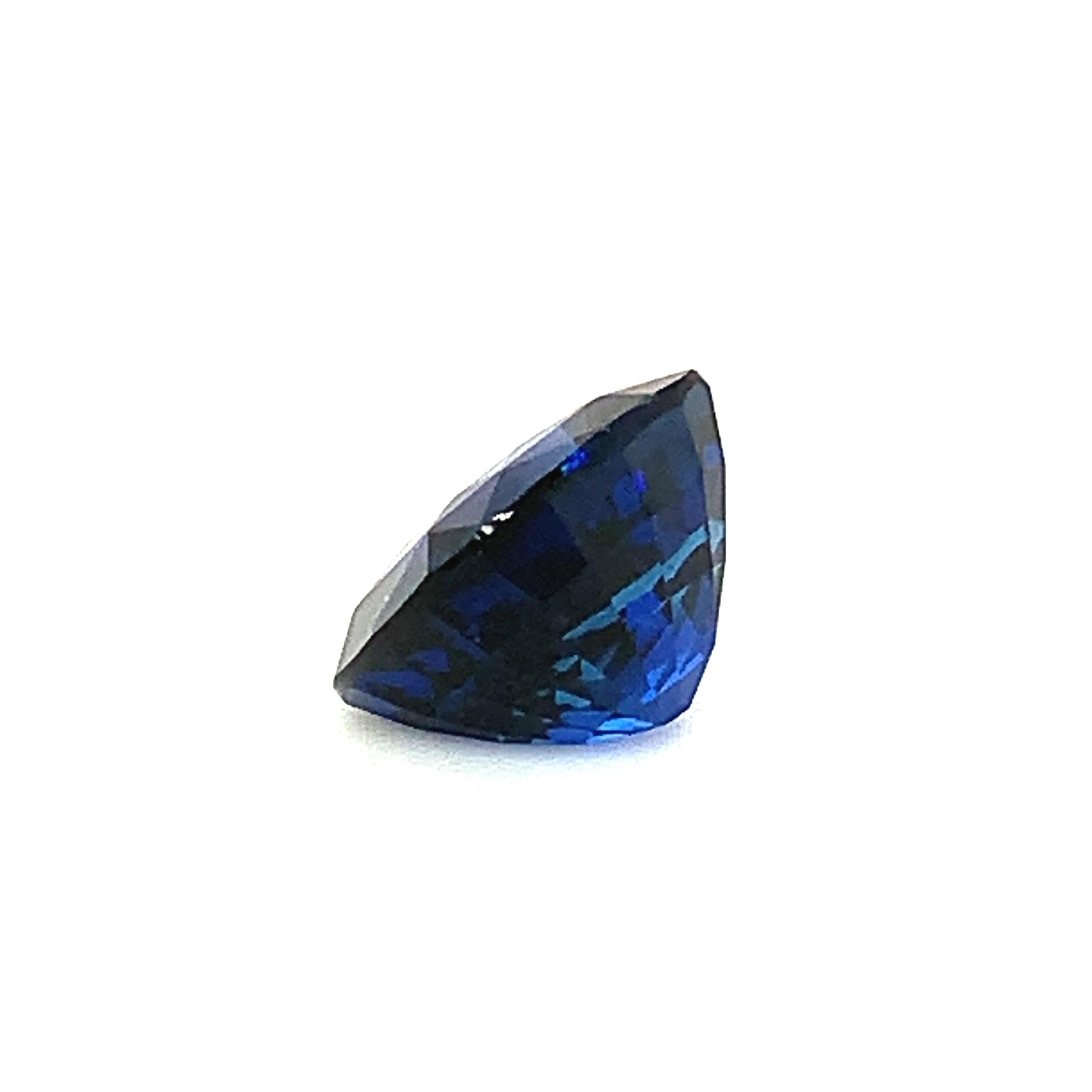 5.77 Carat Royal Blue Sapphire Cushion, Unset Loose Gemstone, GIA Certified For Sale 1