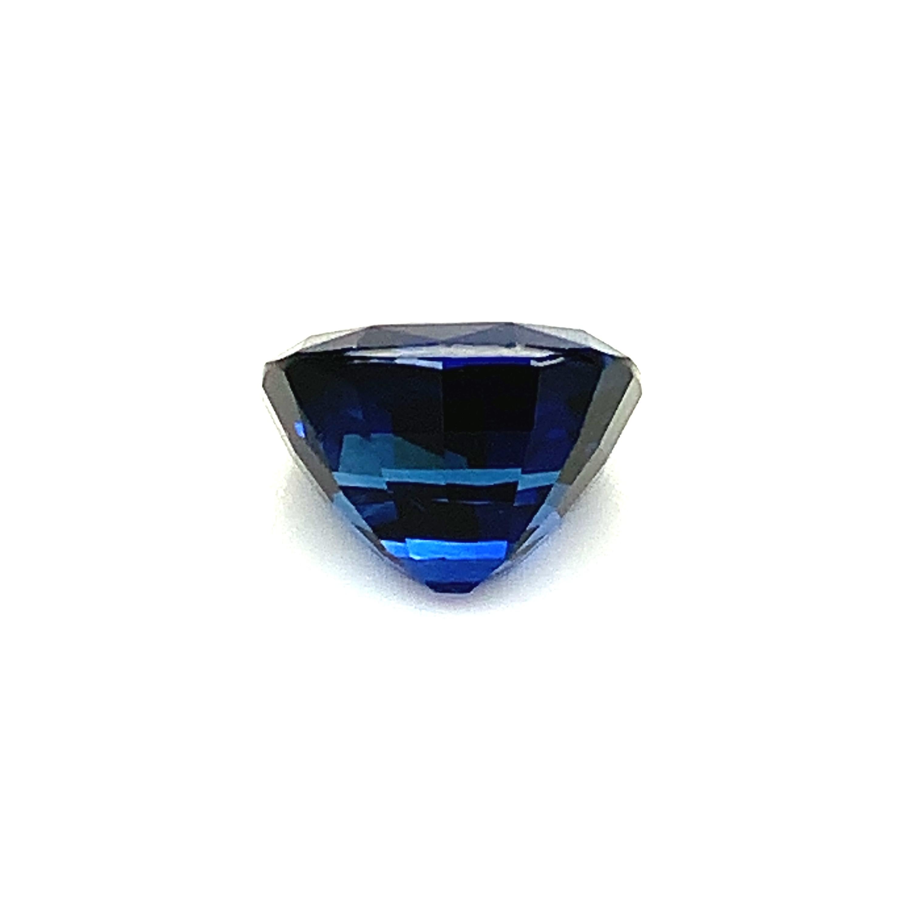 5.77 Carat Royal Blue Sapphire Cushion, Unset Loose Gemstone, GIA Certified For Sale 2