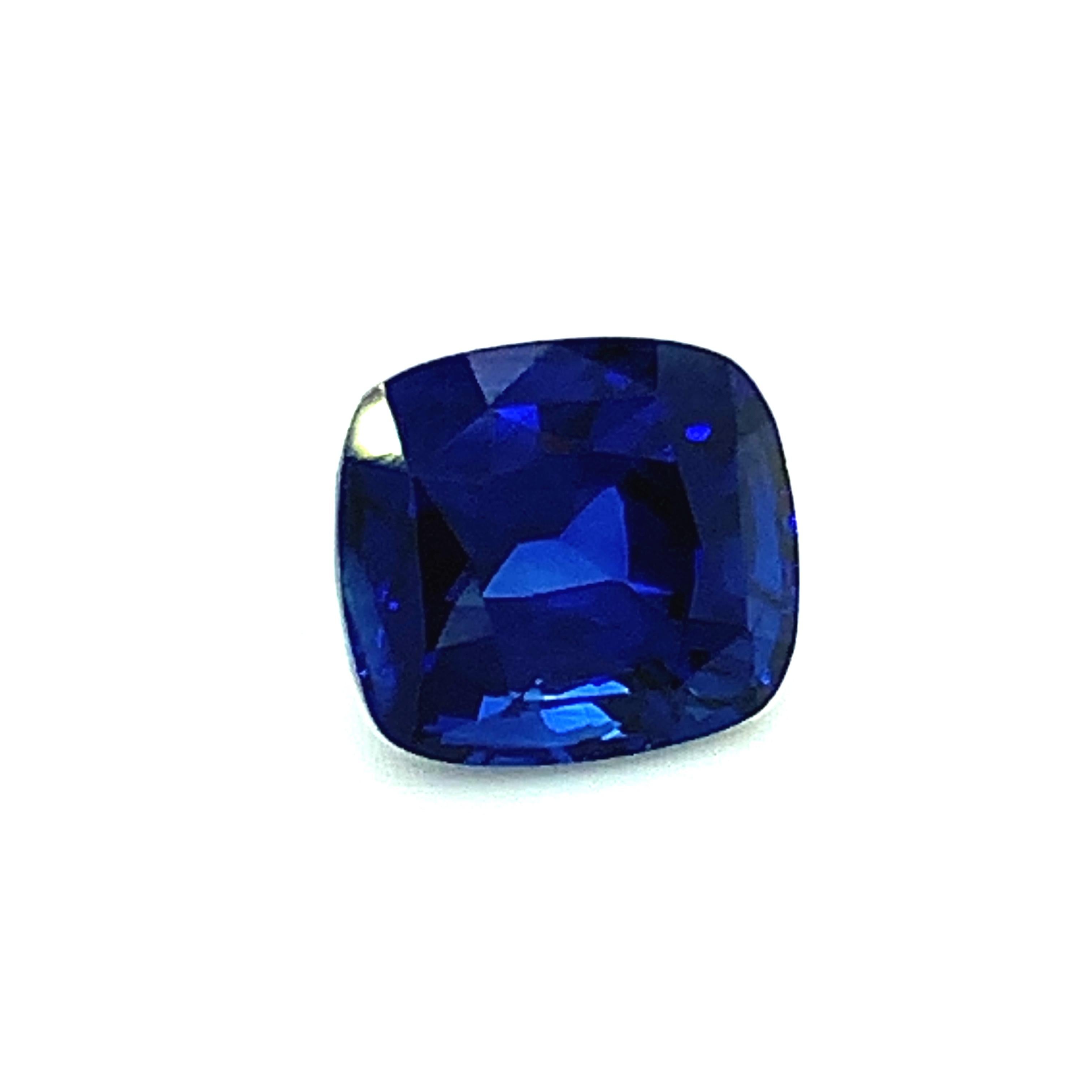 Artisan 5.77 Carat Royal Blue Sapphire Cushion, Unset Loose Gemstone, GIA Certified