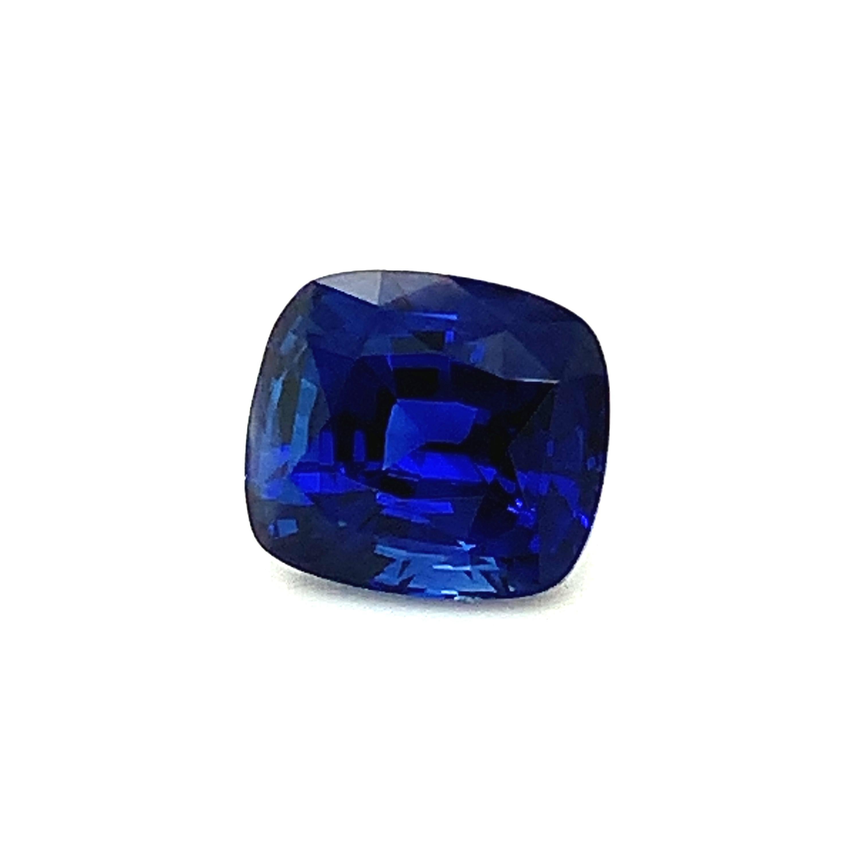 Cushion Cut 5.77 Carat Royal Blue Sapphire Cushion, Unset Loose Gemstone, GIA Certified