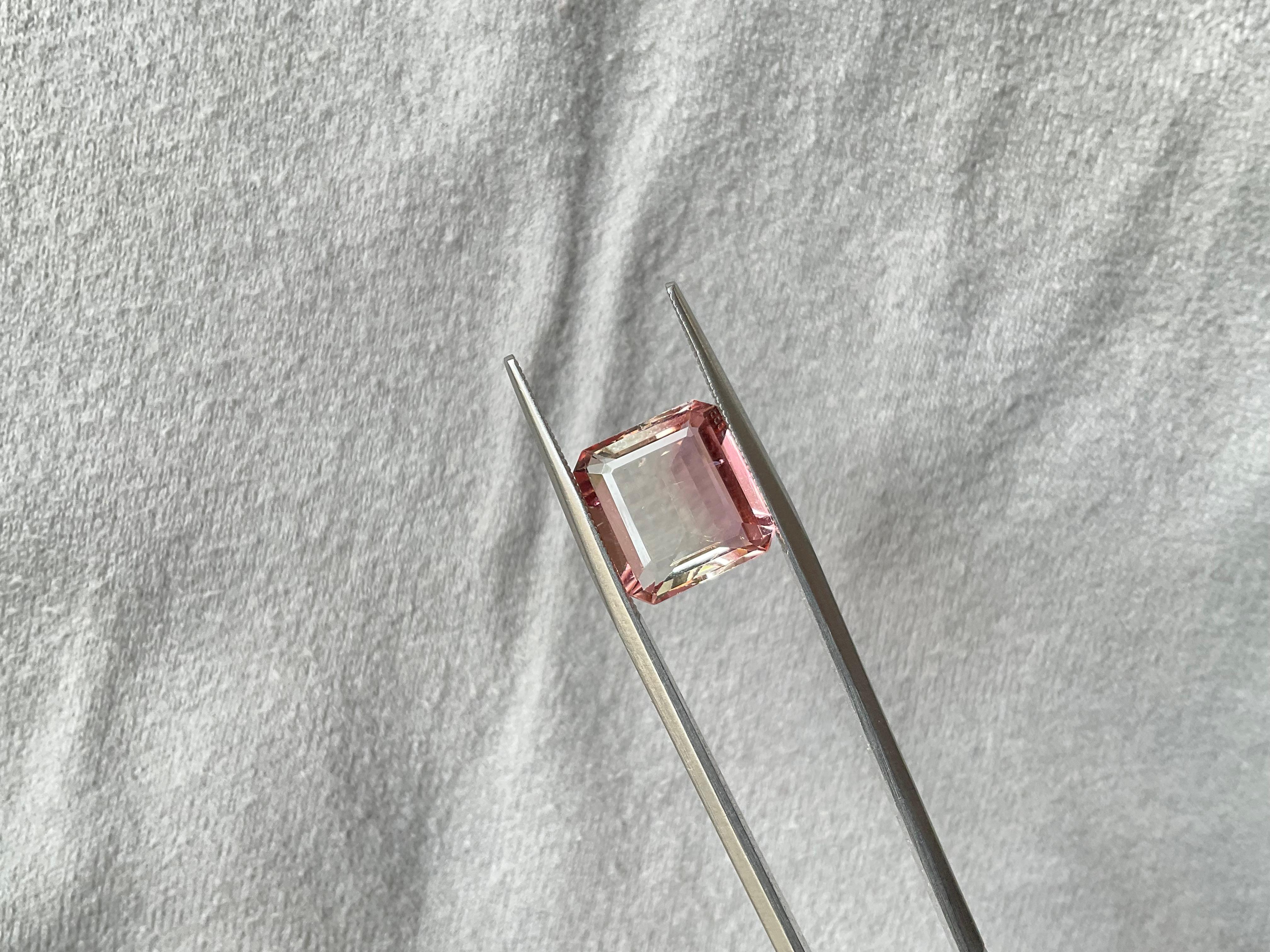 5.77 carats Bi Color Tourmaline octogonale pierre taillée à facettes Top Quality Natural gem Neuf - En vente à Jaipur, RJ