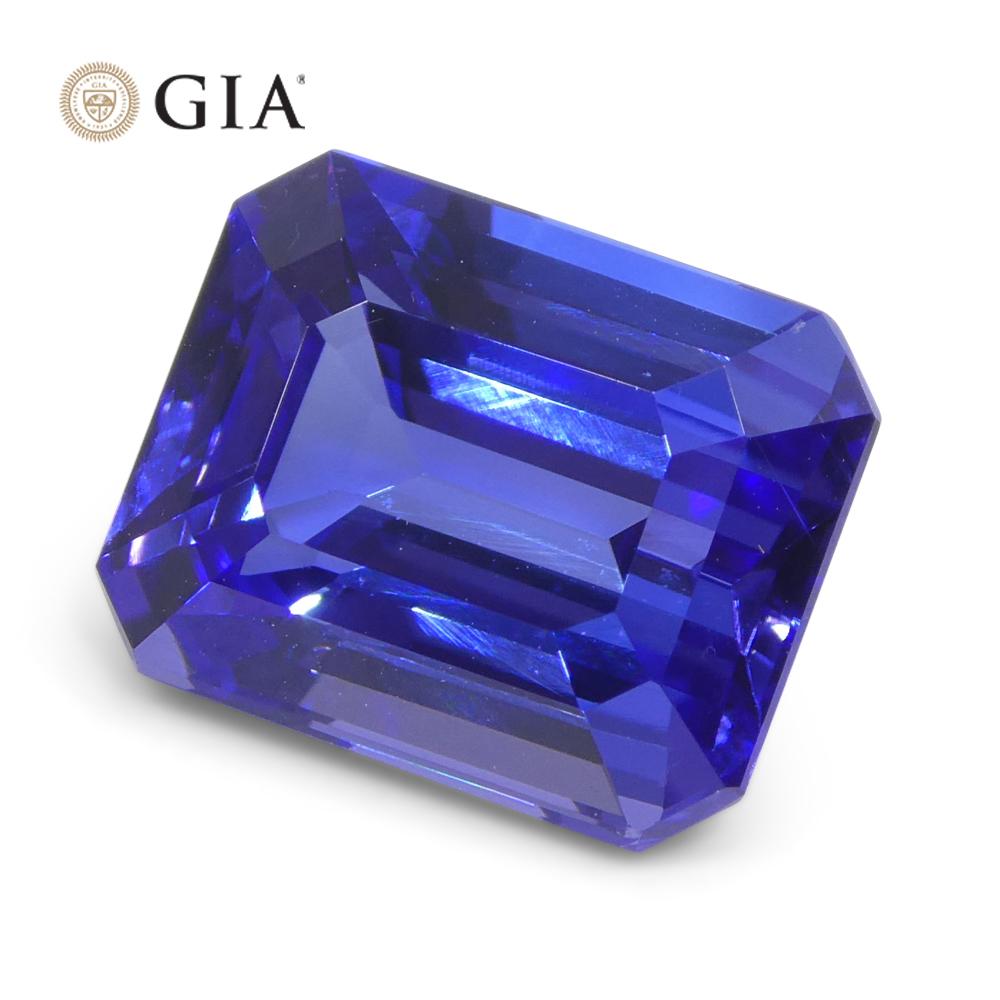 5.77ct Octagonal Violet-Blue Tanzanite GIA Certified Tanzania For Sale 3