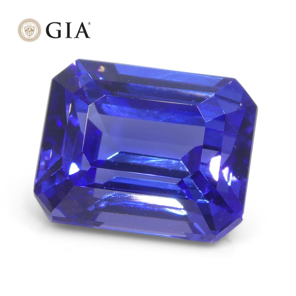 5.77ct Octagonal Violet-Blue Tanzanite GIA Certified Tanzania For Sale 4